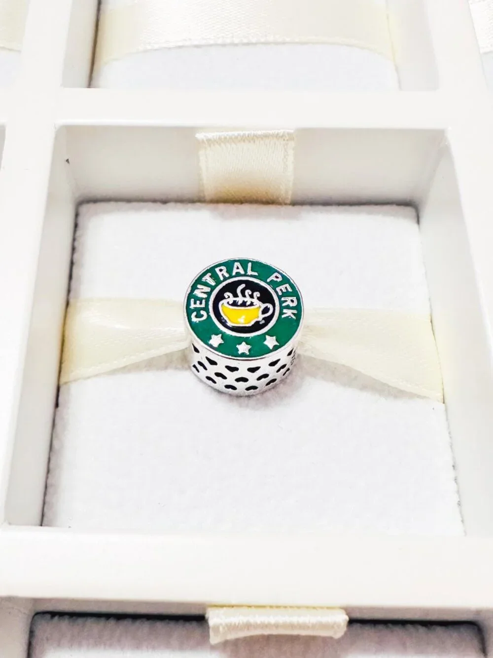 925 Sterling Silver Friends TV Show Central Perk Coffee Shop Charm Bead